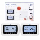 Termostat inteligent PNI CT400 fara fir, cu WiFi, control 2 zone prin Internet, pentru centrale termice