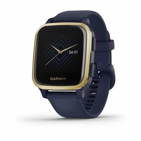 Ceas dama Garmin Venu Sq – Music Edition, Navy cu brăţară din silicon, 40.6x37x11.5mm