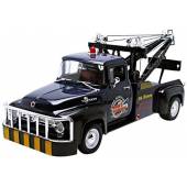 Macheta auto FORD F-100 camion tractare auto (1956) 1:18 albastru Welly