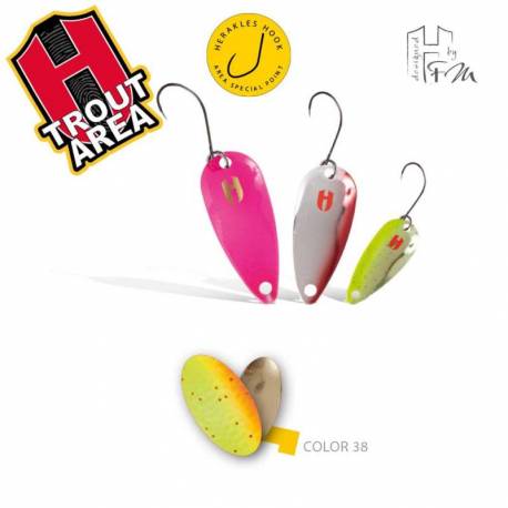 Lingurita Oscilanta HERAKLES Keeper Trout, 4.5 cm, 5.0 g, culoare 38 Chartreuse Orange/Gold