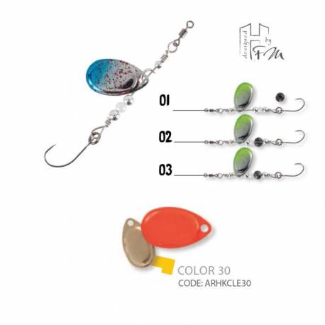 Lingurita Rotativa HERAKLES Clever Spin, 1.5 g, culoare 30 Orange/Gold