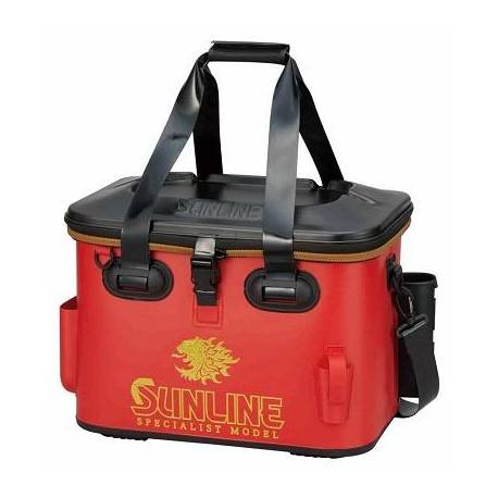 Geanta pescuit SUNLINE Lion Tackle Bag Red, impermeabila, 40x26x 32 cm, include 2 cutii accesorii