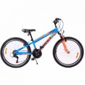 Bicicleta mountainbike copii Omega Gerald 24, 18 viteze, albastru