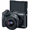 Camera Foto Mirrorless Canon EOS M6, 24.2MB, Black + Obiectiv EF-M 15-45MM, AJ1724C012AA