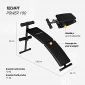 Banca abdomene pliabila TECHFIT POWER 100, max 100 kg