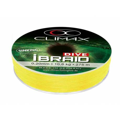 Fir textil CLIMAX iBraid Dive Sinking Fluo Yellow 135m, 0.08mm, 3.2kg