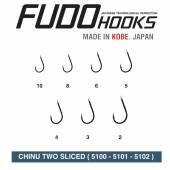 Carlige Fudo Chinu Two Sliced (CHTS-BN) nr.4, BN-Black Nickel, 9buc/plic