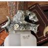 Cutit de lux MUELA LEOPARD Big Five Silver limited edition, lama 24cm, teaca piele de crocodil