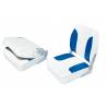 Scaun pliabil barca GFN 126013, imitatie piele, alb albastru, balamale aluminiu