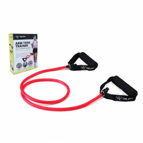 Extensor fitness cu manere, 1.2 m, tub elastic din latex, TheWay Fitness