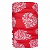 Bandana Zajo Unitube red hearts, unisex, cu tratament antibacterian