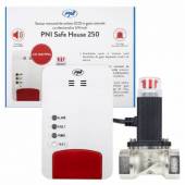 Kit PNI Safe House Dual Gas 250 cu senzor monoxid de carbon si gaze naturale si electrovalva 3/4"
