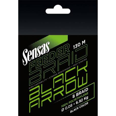 Fir textil SENSAS BLACK ARROW 8 BRAID Black, 0.08mm, 6.9kg, 130m