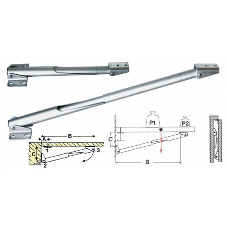 Suport telescopic pentru masa GFN 125801, aliaj anodizat