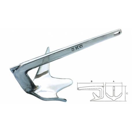 Ancora barca GFN 033075 FORCE, inox AISI 316, 7.5kg