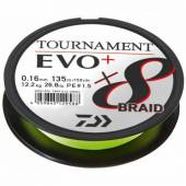 Fir textil DAIWA Tournament 8X Braid Evo+ Chartreuse, 0.12mm, 8.6kg, 135m