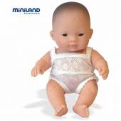 Papusa bebelus baiat asiatic - Miniland, 21 cm