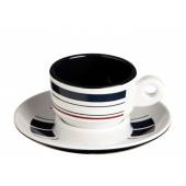 Set 6 cesti pentru cafea sau ceai cu farfurioare MARINE BUSINESS Monaco, diametru 65mm, inaltime 47mm