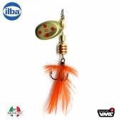 Lingurita rotativa ILBA TONDO Mosca (Fly) 0/2g-GOLD/RED + FLY ORANGE