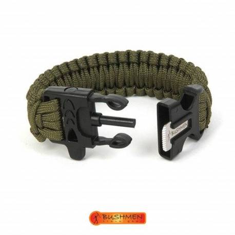 Bratara de supravietuire din paracord BUSHMEN Olive, 3m