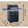 Gratar pe gaz GRILL CHEF 12907, 3+1 arzatoare, gratare din inox