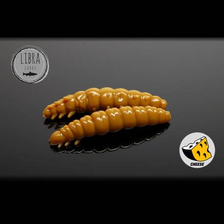 Naluca pastrav LIBRA LURES LARVA, 3.5cm, culoare 036, aroma Cheese, 12 buc./borcan