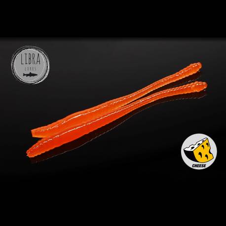 Naluca pastrav LIBRA LURES DYING WORM, 7cm, culoare 011, aroma Cheese, 15buc