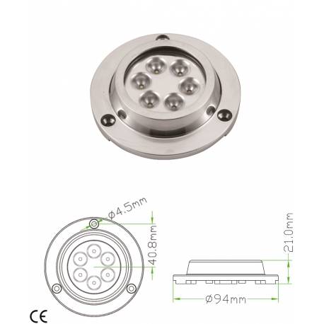 Lumina barca GFN 6 LED-uri IP68 pentru utilizare exclusiva sub apa