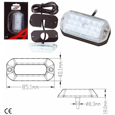 Lumina LED subacvatica GFN 639850, 12 LEDuri, IP68