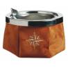 Scrumiera nautica MARINE BUSINESS Camel, inox, exterior imitatie piele intoarsa, diametru 115mm