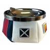 Scrumiera nautica MARINE BUSINESS Flag Inserts, inox, exterior piele artificiala, diametru 115mm