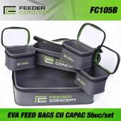 Set 5 genti cu capac FEEDER CONCEPT EVA Feed Bags