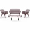 Set mobilier gradina/terasa Luxor, canapea + 2 fotolii + masuta, perne incluse, maro