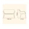 Set mobilier gradina/terasa Luxor, canapea + 2 fotolii + masuta, perne incluse, maro