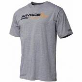 Tricou SAVAGE GEAR Signature Logo Grey Melange, marimea XXL