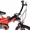 Bicicleta copii 4-6 ani LANQ CSW16/39D, roti 16 Inch, roti ajutatoare, culoare rosu cu design negru