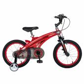Bicicleta copii 3-5 ani LANQ CSW14/39D, roti 14 Inch, roti ajutatoare, culoare rosu cu design negru