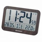 Ceas de perete BRESSER Jumbo LCD 7001802, termometru, alarma, maro