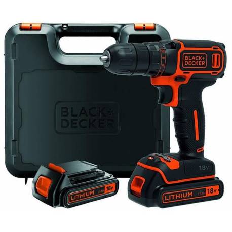 Masina de gaurit si insurubat BLACK & DECKER BDCDD186KB-QW, 2 acumulatori Li-Ion 1.5Ah 18V, cutie de transport