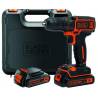 Masina de gaurit si insurubat BLACK & DECKER BDCDD186KB-QW, 2 acumulatori Li-Ion 1.5Ah 18V, cutie de transport