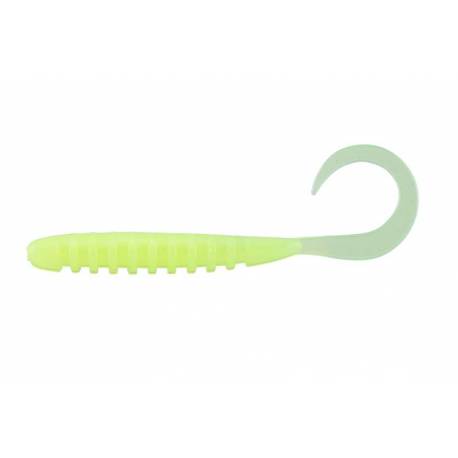 Grub JACKALL Tide Curly 2", 5cm, culoare Glow Chartreuse, 8 buc/plic