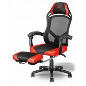 Scaun gaming TRUST GXT 706 Rona cu suport picioare, Red, rotativ la 360°, reglabil, piele sintetica, max 120kg