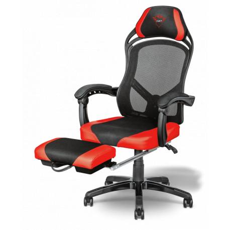 Scaun gaming TRUST GXT 706 Rona cu suport picioare, Red, rotativ la 360°, reglabil, piele sintetica, max 120kg