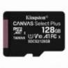 Card de memorie MicroSD KINGSTON Canvas Select Plus, 128GB, 100MB/s, cu adaptor