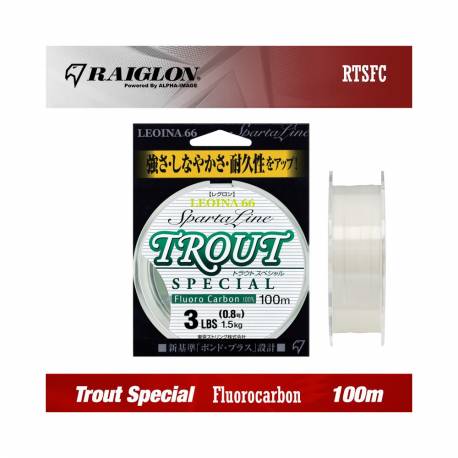 Fir fluorocarbon RAIGLON Trout Special Clear, 100m, 1.0, 0.165mm, 4lbs
