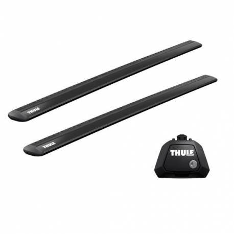 Bare transversale Thule Evo Raised Rail Wingbar Evo Black pentru VW T-Roc 5 usi SUV, model 2018+, prindere pe bare longitudinale