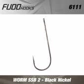Carlige FUDO Worm SSB 2 nr.1/0, BN-Black Nickel, 5buc/plic