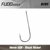 Carlige FUDO Worm SSB nr.6, BN-Black Nickel, 9buc/plic