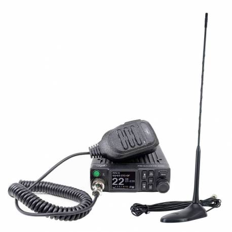 Pachet statie radio CB PNI Escort HP 8900 ASQ, 12-24V + antena CB PNI Extra 45 cu baza magnetica