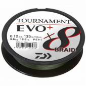 Fir textil DAIWA TournamentT 8xBraid Evo+ VERDE 125m, 0.10mm, 6.7kg, verde